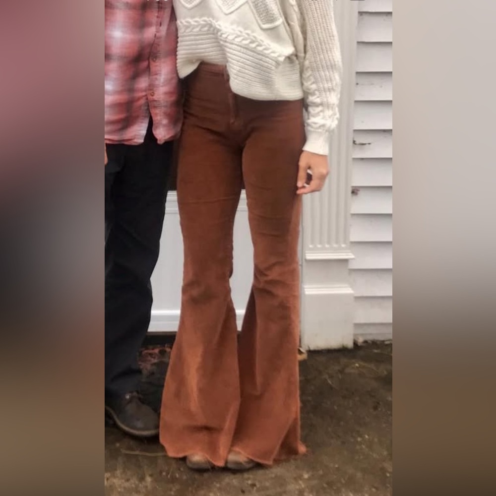 Burnt orange bell bottom flare